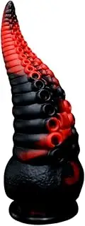 8" Realistic Tentacle Monster Dildo Dong Silicone Dragon Thick Large Dildo G-spot Stimulating Big Ribbed Huge Thick Anal Fantasy Alien Suction Cup Dong Anal Adult Sex Toy (Red & Black)