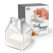Fred Half Pint Glass Creamer (Shaped Like A Milk Carton) New in Box