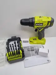 Ryobi 18v Drill + 15 Piece HSS Drill Bit Set - New