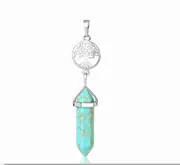 Tree of Life with TURQUOISE Double Terminated Point Necklace