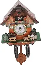 OSOLADY Silent Quartz Cuckoo Wall Clock Wooden Construction Chalet Pendulum Home Decor Office Timepiece