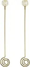 VICASKY 2Pcs Stainless Steel Honey Dippers Stir Sticks Versatile Honeycomb Spoons for Coffee Tea and Cocktails Manual Mixers for Home Use
