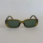 Y2K Green Clout Goggles Rounded Square Sunglasses Unisex Retro UVA UVB