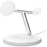 Belkin 3-in-1 Wireless Charger Stand w/MagSafe w/AC (White)