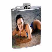 Hawaiian Girls D8 Flask 8oz Stainless Steel Hip Drinking Whiskey