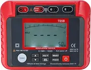 TS58 Digital Insulation Resistance Tester 0.1MΩ-10GΩ Megohmmeter with Backlit Display AC DC 10-600V mum 2000 Counts DAR PI Index Insulated Resistance Meter Kit with Zipper Bag