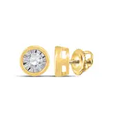 10k Yellow Gold Round Diamond Solitaire Earrings 1/6 Cttw