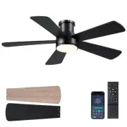 Ceiling Fans with Lights,46-Modern Low Profile Ceiling Fan with Remote Contro...