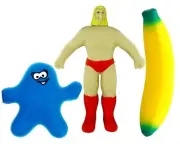 JA-RU Stretchy & Squishy Toys Bundle Pack Squishy Banana, Stretchy Wrestlers...