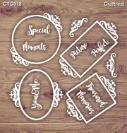 Laser Cut Wood Frame Embellishments for Card Making and Scrapbooking - Assorted