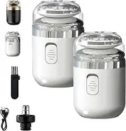 Capsule Razor, Capsule Razor Mini Portable Electric Shaver, Palyrain Mini Shaver, Portable Mini Capsule Nose Hair Trimmer 2-in-1, Capsule Razor Technology, Multifunctional Clean Shave (White*2)
