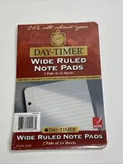Day Timer Wide Ruled Note Pads Fits 3 & 7 Ring Binders 5 1/2" x 8 1/2"