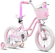 Glerc Daisy Girls Bike for Ages 2-7 Years Old Kids, 12 14 16 Inch Bicycle Princess Style for Toddler and Child with Training Wheels & Basket & Streamers, Multiple Colors