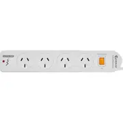 SANSAI PAD014SP 4 Way Surge Protector Master Switch Overload 4 Standard 10A, 240V, 2400W Max Power