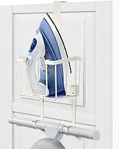 ORLESS Over The Door/Wall Mount Ironing Board Hanger, Laundry Room Iron and Ironing Caddy Board Storage Holder