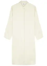 Day Birger ET Mikkelsen Kenza Satin Midi Shirt Dress - White - 38 (UK10 / S) 38 (UK10 / S)