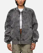 [SAINT MORTA] Saint Morta Flight Denim Jacket Black Stonewash - Size M M Black Stonewash