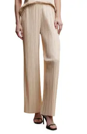 MANGO Pleated Wide Leg Pants in Off White at Nordstrom, Size Small