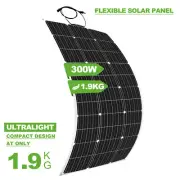 12V 300W Flexible Solar Panel Mono Caravan Camping Home Battery Charging Boat RV