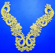 Venise Applique Gold metallic Jewelry Holliday 2 pc set lace trim Girl DressG-4