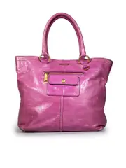 Pink Leather Vitello Lux Tote Bag