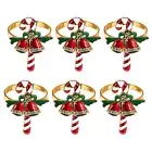 Holiday Dinner Napkin Holders Set of 6 Rings Elegant Enamel Christmas with Faux