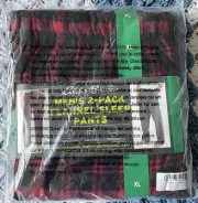 Eddie Bauer Men’s 2 Pack Flannel Sleep PJ Pajama Pants XL Red Plaid & Gray