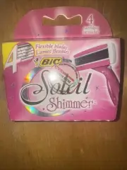 NEW BIC SOLEIL SHIMMER RAZOR BLADE REFILLS W/ 4 CARTRIDGES 4 BLADES