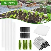 30pcs/15pcs Greenhouse Hoop Garden Netting Kit with Clips Easy to Install xiSQS