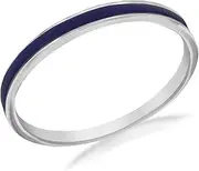 [Tuscany Silver] Women's Sterling Silver Enamel Stacking Ring 2 mm