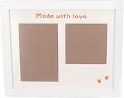 POENVFPO Baby Handprint Footprint Maker Kit, Baby Handprint Footprint Maker Kit Photo Frame Black Ink Keepsake Newborn Imprint Set (White Photo Frame)