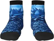 [YANYU] Blue Pineapple Print Workout Everyday Socks For Men And Women All Seasons Comfortable Adult Socks