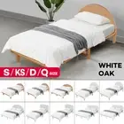 Bed Frame Queen Double King Single Size Wooden Timber Mattress Base Oak/White