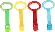 ERINGOGO 4pcs Baby Stand up Rings Portable Crib Pull Ring for Toddlers Safe Learning to Stand Aid Ergonomic Design for Baby's Hands Multifunctional for Crib Playpen Home