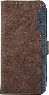 [FANYUAN] Case for Asus Zenfone 9, Magnetic Flip Leather Premium Wallet Phone Case, with Card Slot and Folding Stand, Case Cover for Asus Zenfone 9.(Brown+Blue)