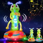 跳舞薩克斯毛毛蟲毛毛蟲兒童電動跳舞毛毛蟲玩具帶燈光音樂嬰兒爬行互動玩具