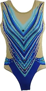 [JoyCan] Women's Rhythmic Gymnastics suit tights competition suit Gymnastics suit costume Blue diamond