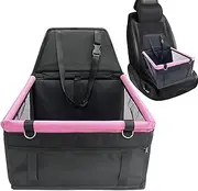 Dog Car Seat - Dog Carrier Puppy Car Seat Waterproof with Storage Pocket, Mesh Window,Adjustable Buckle, Cat Travel Accessories, Washable Puppy Travel Safety Bed