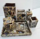 Black Agate Bathroom Sets, Bathroom Accessories Set Of 7 Pcs, Gifts For Her