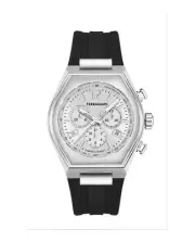 Ferragamo Mens Ferragamo Tonneau Chrono Stainless Steel 42mm Strap Fashion Watch