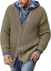 [Generic] Men's Winter V-Neck Buttons Knit Cardigans V-Neck Button Knitted Cardigan for Men Male Warm Button Sweaters