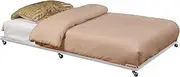 100cm / Twin Size White Metal Roll Out Trundle Bed Frame for Day Beds