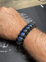 Paracord Bracelet Multicolor Thin Blue Line SWAT