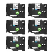 6PK Black on White 12mm Label Tape Compatible for Brother TZe TZ 231 P-Touch