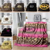 在飛比找蝦皮購物優惠-定制michael KORS logo印花毯子柔軟法蘭絨薄毯