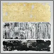 120X120cm Tonal Trilogy Black Framed Hand Painted Canvas Wall Art