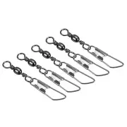 Fishing Barrel Swivel with Safety Snap, 100Pcs 77lb Carbon Steel, Black