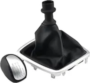 Gear Shift Knob for Laguna III MK3 2008-2015 Leather Gear Shift Knob Lever Shifter Gaiter Boot Case Collar Car Gear Shift Knob