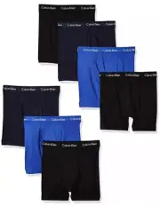 Calvin Klein 7 Pack Boxer Briefs Men’s Size XL Cotton Stretch Black Blue $90