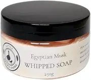 Little Brown Goose Egyptian Musk Whipped Soap, 250g. Moisturising handmade soaps, natural, vegan friendly & safe for your skincare- a luxury soap moisturiser for your body, shaving cream for legs or washing hands